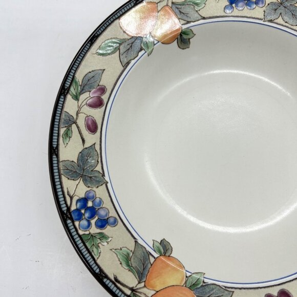 Mikasa Garden Harvest Intaglio CAC29 Soup Bowl 9 3/8" Pears Grapes Fruit – Vinta - Picture 2 of 9